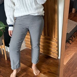Autres Filles Checked Cropped Straight Leg Pull on Pants. M